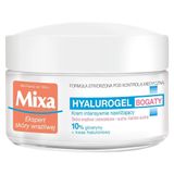 Mixa Hyalurogel, nawilżający krem 24h, bogaty, skóra sucha i bardzo sucha, 50 ml - miniaturka zdjęcia produktu