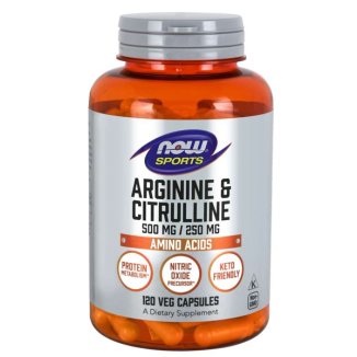 Now Foods Arginine & Citrulline, L-arginina i cytrulina, 120 kapsułek  - zdjęcie produktu