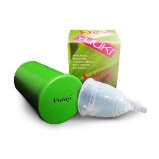 YUUKI, kubeczek menstruacyjny, rozmiar S, Soft + pojemnik do dezynfekcji - zdjęcie produktu