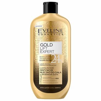 Eveline Cosmetics Gold Lift Expert 24K, luksusowe odżywcze mleczko do ciała z drobinkami złota, 350 ml - zdjęcie produktu