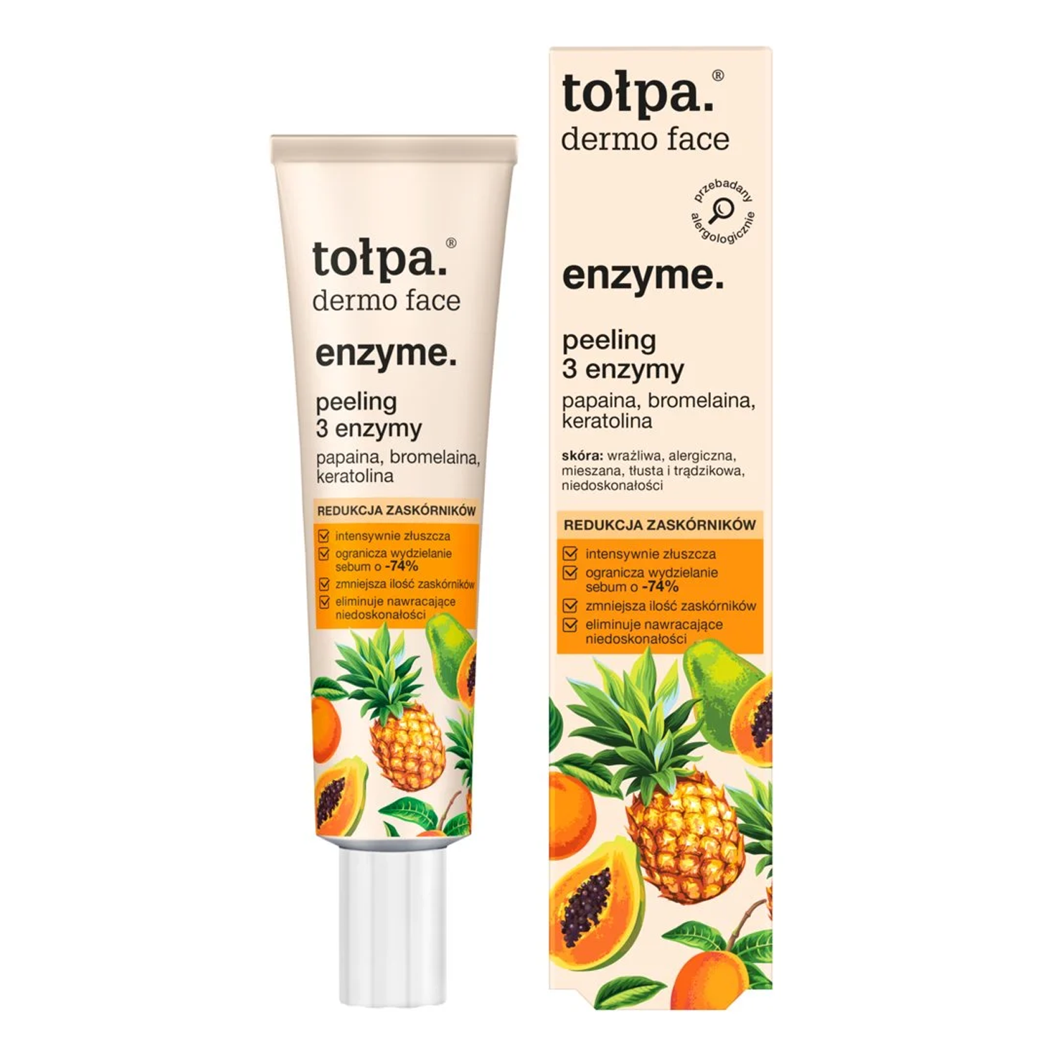 Tołpa Tołpa Dermo Face Enzyme, peeling do twarzy 3 enzymy, 40 ml — Składniki i ocena