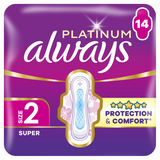 Always Platinum, podpaski ze skrzydełkami, Ultra Super Plus, 14 sztuk - miniaturka zdjęcia produktu