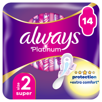 Always Platinum, podpaski ze skrzydełkami, Ultra Super Plus, 14 sztuk - zdjęcie produktu