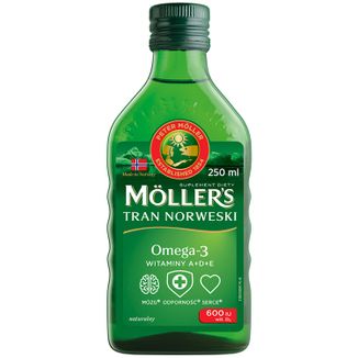 Moller's Tran Norweski, powyżej 3 lat, smak naturalny, 250 ml - zdjęcie produktu