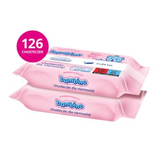 Bambino, chusteczki nawilżane dla niemowląt i dzieci, dwupak, 2 x 63 sztuki - zdjęcie produktu