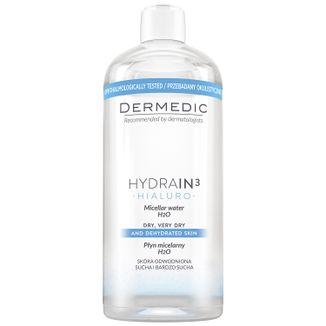 Dermedic Hydrain 3 Hialuro, płyn micelarny H2O, skóra odwodniona i sucha, 500 ml - zdjęcie produktu