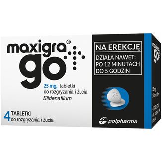 Maxigra Go 25 mg, 4 tabletki do rozgryzania i żucia - zdjęcie produktu