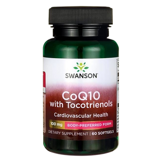 Swanson CoQ10 with Tocotrienols, koenzym Q10 100 mg i tokotrienole 10 mg, 60 kapsułek żelowych - zdjęcie produktu