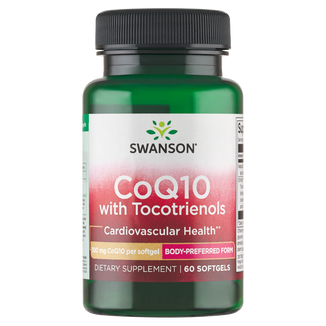 Swanson CoQ10 with Tocotrienols, koenzym Q10 100 mg i tokotrienole 10 mg, 60 kapsułek żelowych - zdjęcie produktu