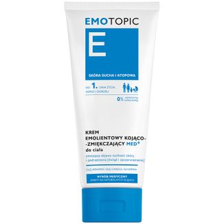 Emotopic E Med+, krem emolientowy kojąco-zmiękczający do ciała, dla dorosłych i dzieci od 1 dnia życia,  200 ml USZKODZONE OPAKOWANIE - zdjęcie produktu