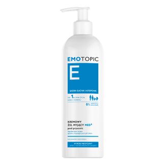 Emotopic E Med+, kremowy żel myjący pod prysznic, dla dorosłych i dzieci od 1 dnia życia, skóra sucha i atopowa, 400 ml - zdjęcie produktu
