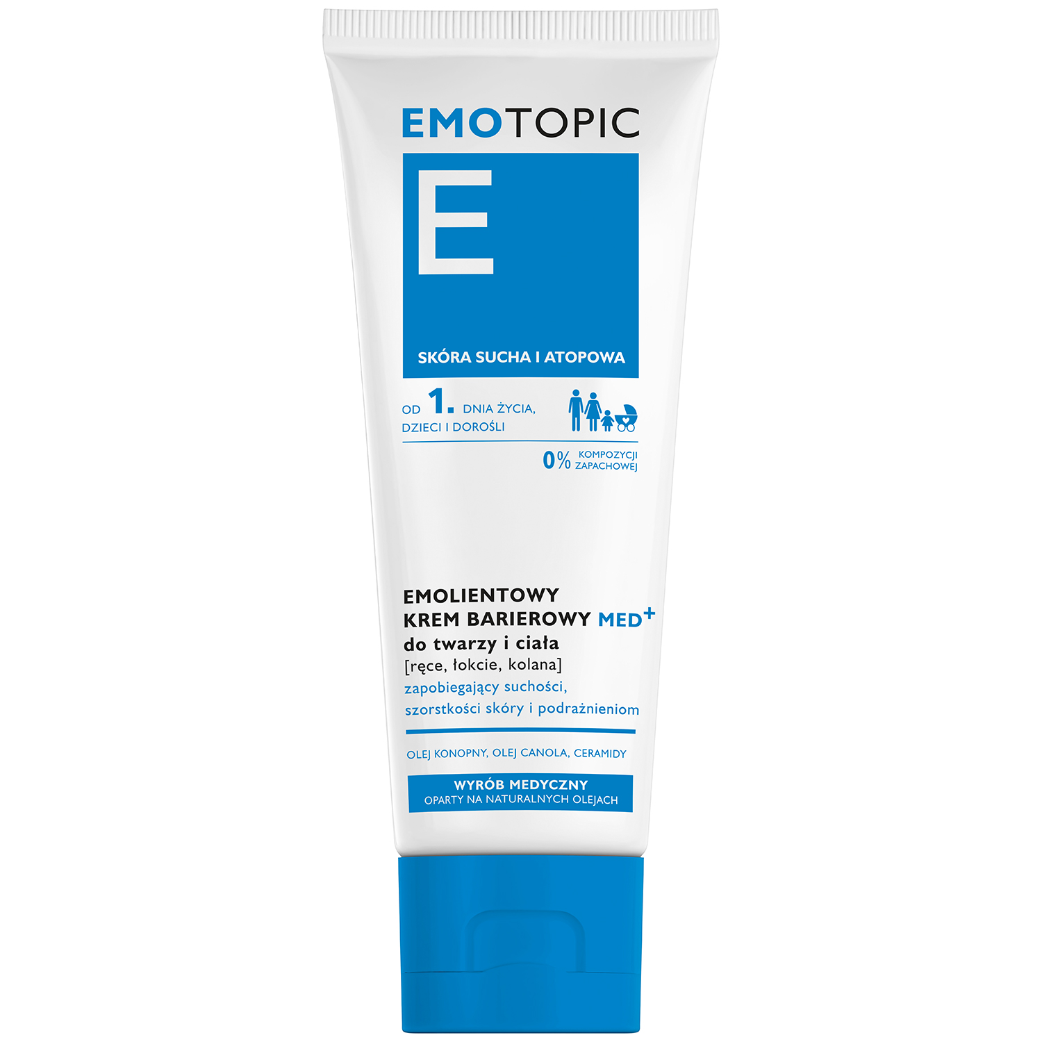 Pharmaceris Emotopic Med+, rückfettend Creme für die Hautbarriere für Gesicht und Körper, für Erwachsene und Kinder ab dem 1. Lebenstag, trockene Haut und atopisch, 75 ml
