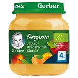 Gerber Organic, Deser, jabłko brzoskwinia morela, po 4 miesiącu, 125 g - miniaturka zdjęcia produktu