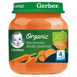 Gerber Organic Obiadek, marchewka, słodki ziemniak, po 4 miesiącu, 125 g - miniaturka zdjęcia produktu