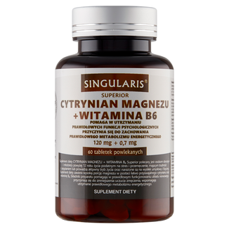Singularis Superior Cytrynian magnezu + witamina B6, 60 tabletek - zdjęcie produktu