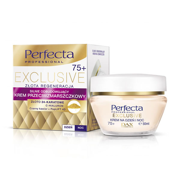 Perfecta Perfecta Exclusive, silnie odbudowujący krem przeciwzmarszczkowy na dzień i noc 75+, 50 ml