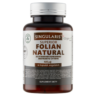 Singularis Superior Folian Organic, 90 kapsułek wegańskich - zdjęcie produktu