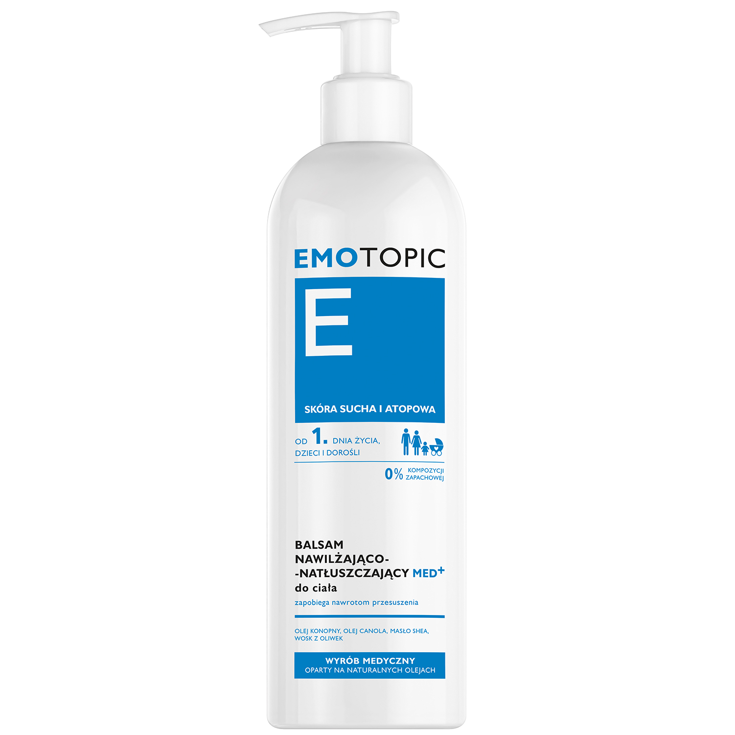 Pharmaceris Emotopic Med+, Lotion feuchtigkeitsspendend-rückfettend für den Körper, für Erwachsene und Kinder ab dem 1. Lebenstag, trockene Haut und atopisch, 400 ml