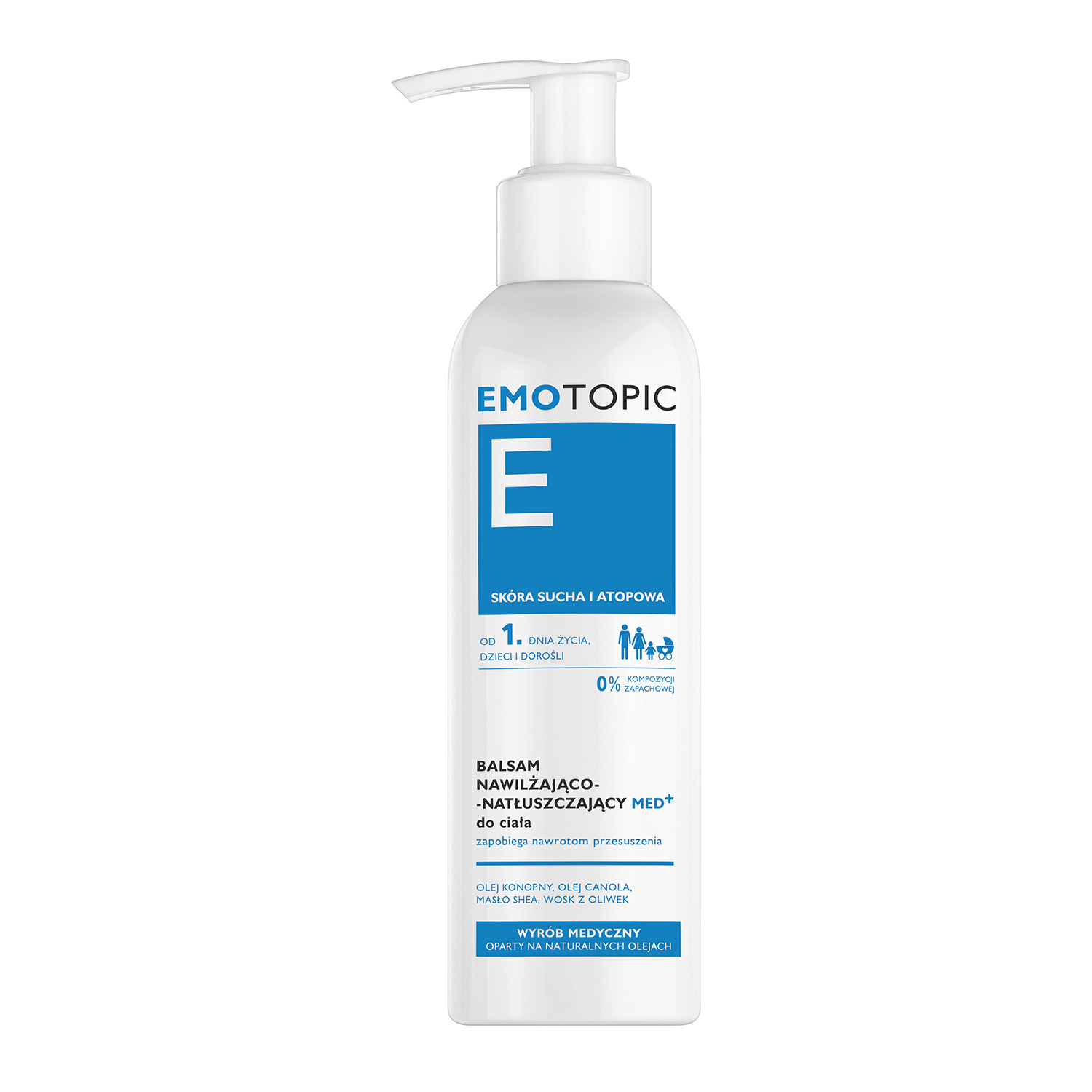 Pharmaceris Emotopic Med+, Lotion feuchtigkeitsspendend-rückfettend für den Körper, für Erwachsene und Kinder ab dem 1. Lebenstag, trockene Haut und atopisch, 190 ml