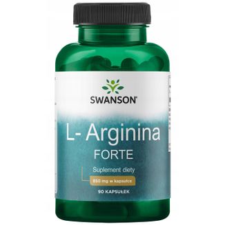 Swanson L-Arginine, L-arginina 850 mg, 90 kapsułek - zdjęcie produktu