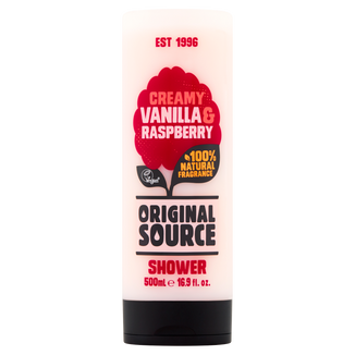 Original Source Vegan, żel pod prysznic, Vanilia-Raspberry, 500 ml - zdjęcie produktu