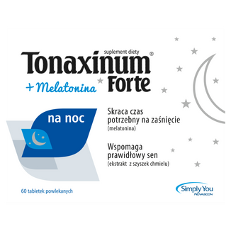 Tonaxinum Forte na noc + Melatonina, 60 tabletek - zdjęcie produktu