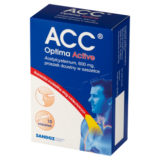 ACC Optima Active 600 mg, proszek doustny, 10 saszetek KRÓTKA DATA - zdjęcie produktu