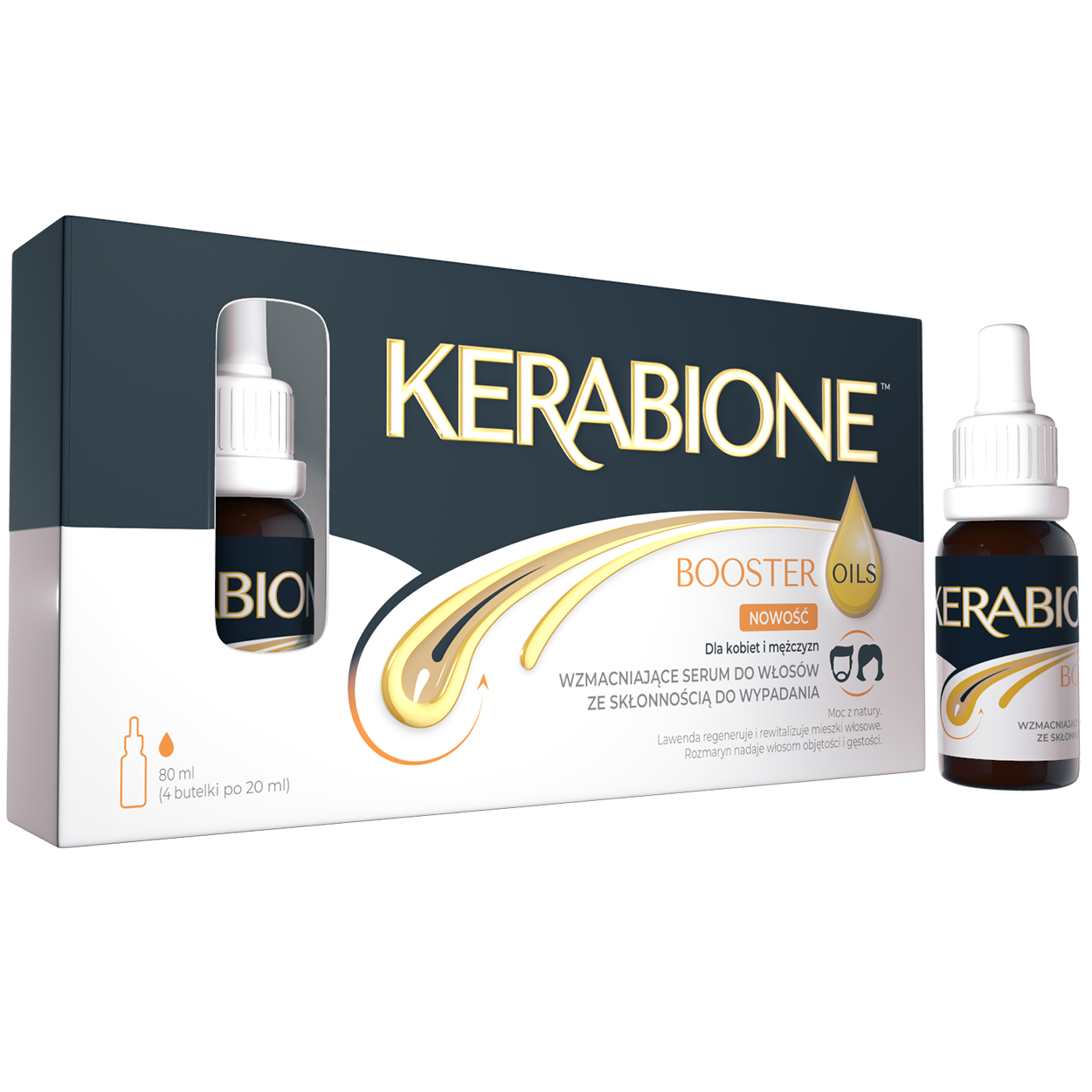 Kerabione Kerabione Booster Oils, stärkend Haarserum mit mit Neigung zu Haarausfall, 4 x 20 ml