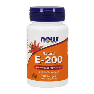 Now Foods Natural E-200, witamina E, 100 kapsułek żelowych - zdjęcie produktu