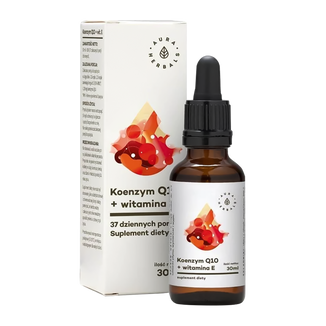 Aura Herbals Koenzym Q10 + witamina E, krople, 30 ml - zdjęcie produktu