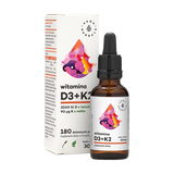 Aura Herbals, Witamina D3 2000 IU, K2mk7, krople, 30 ml - miniaturka zdjęcia produktu