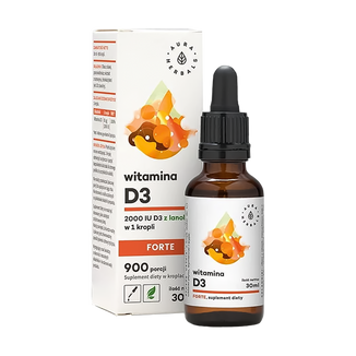 Aura Herbals Witamina D3 Forte 2000 UI, krople, 30 ml USZKODZONE OPAKOWANIE - zdjęcie produktu