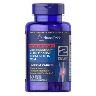 Puritans Pride Triple Strengh Glucosamine, Chondroitin, MSM, glukozamina, chondroityna MSM, 60 tabletek - zdjęcie produktu