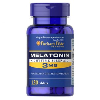 Puritans Pride, Melatonina 3 mg, 120 tabletek - zdjęcie produktu