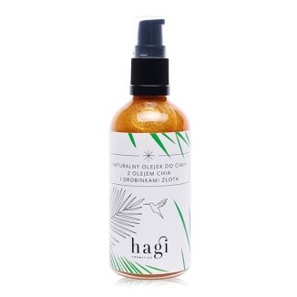Hagi Cosmetics, naturalny olejek do ciała z olejem chia i drobinkami złota, 100 ml - zdjęcie produktu