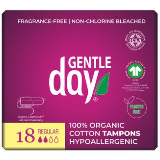 Gentle Day Regular, tampony higieniczne, z bawełny ekologicznej, 18 sztuk - zdjęcie produktu