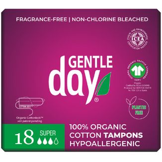Gentle Day Super, tampony higieniczne, z bawełny ekologicznej, 18 sztuk - zdjęcie produktu
