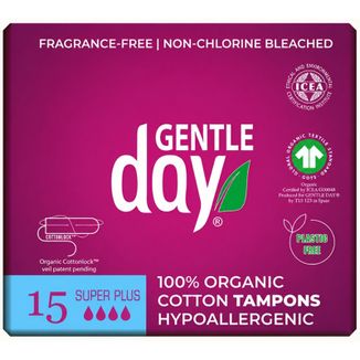 Gentle Day Super Plus, tampony higieniczne, z bawełny ekologicznej, 15 sztuk - zdjęcie produktu
