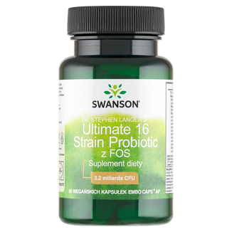 Swanson Ultimate 16 Strain Probiotic, 60 kapsułek Swanson Ultimate 16 Strain Probiotic, 60 kapsułek - zdjęcie produktu