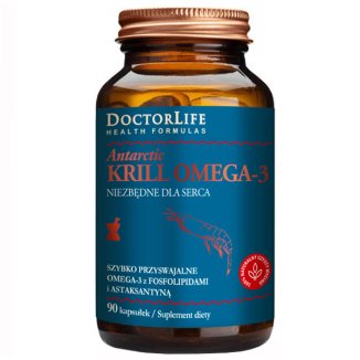 Doctor Life Antarctic Krill Omega-3, olej z kryla antarktycznego, 90 kapsułek - zdjęcie produktu