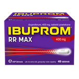 Ibuprom RR Max 400 mg, 48 tabletek powlekanych USZKODZONE OPAKOWANIE Ibuprom RR Max 400 mg, 48 tabletek powlekanych USZKODZONE OPAKOWANIE - miniaturka zdjęcia produktu