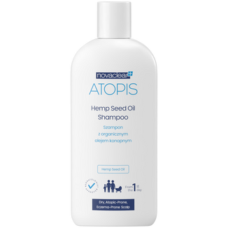 Novaclear Atopis, szampon z organicznym olejem konopnym od 1 dnia życia, sucha, wrażliwa i atopowa skóra głowy, 250 ml - zdjęcie produktu