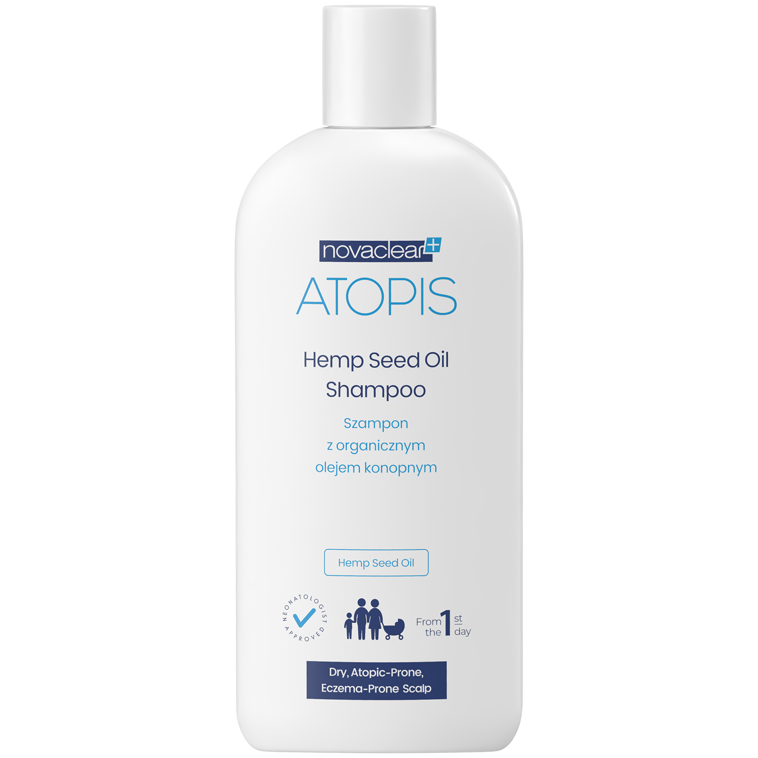 Novaclear Novaclear Atopis, Shampoo z biologisch Öl mit Hanf ab dem 1. Lebenstag, trocken, empfindlich und atopisch Haut Kopf, 250 ml — Inhaltsstoffe und Bewertung