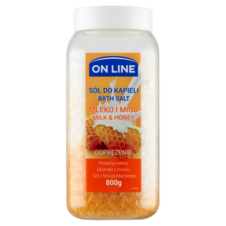 On Line, sól do kąpieli, Mleko i Miód, 800 g - zdjęcie produktu