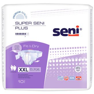 Super Seni Plus, pieluchomajtki, XXL, 160-210 cm, 10 sztuk - zdjęcie produktu
