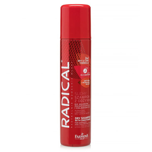 Radical Radical, Trockenshampoo z Spülung für geschädigtes Haar und geschwächt, 180 ml — Inhaltsstoffe und Bewertung