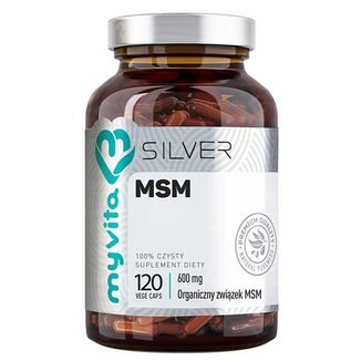 MyVita Silver, MSM (Metylosulfonylometan) 600 mg, 120 kapsułek - zdjęcie produktu