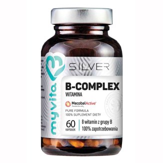 MyVita Silver, Witamina B - Complex 100%, metylokobalamina MecobalActive, 60 kapsułek - zdjęcie produktu