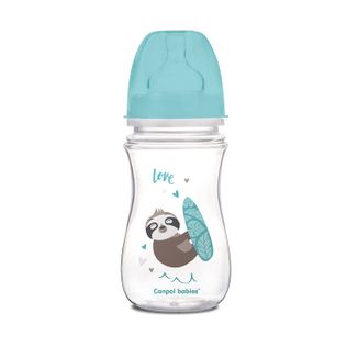 Canpol Babies EasyStart, butelka antykolkowa, szerokootworowa, Toys, niebieska, 3-6 miesiąca, 240 ml - zdjęcie produktu