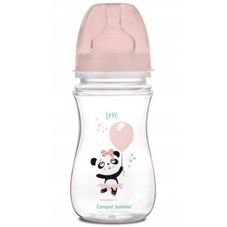 Canpol Babies EasyStart, butelka antykolkowa, szerokootworowa, Toys, różowa, 3-6 miesiąca, 240 ml - zdjęcie produktu